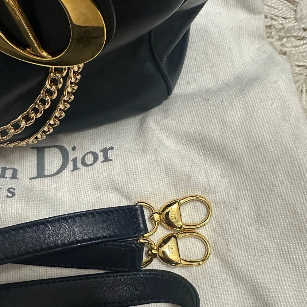 Christian Dior Lady Dior 2 Way Tote Bag Navy - Picture 3 of 14